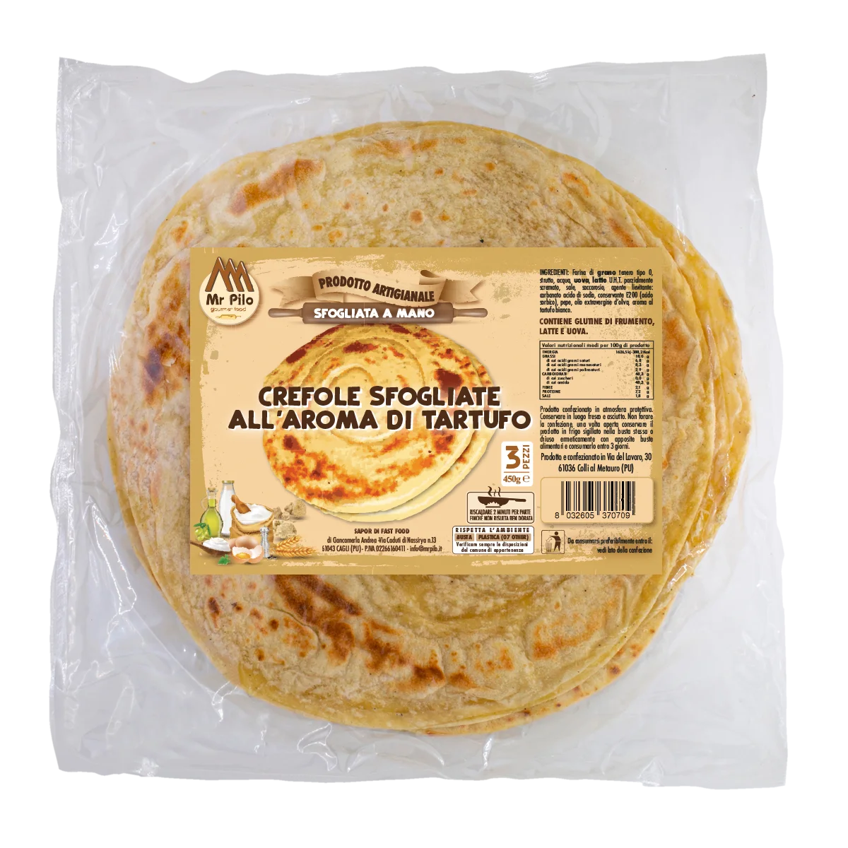 Crefole sfogliate aroma Tartufo conf. 3 pz. - ct. 15pz