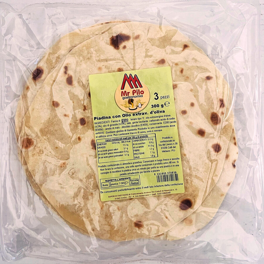 Piadina classica Olio E.V.O. conf. 3 pz - ct. 15pz